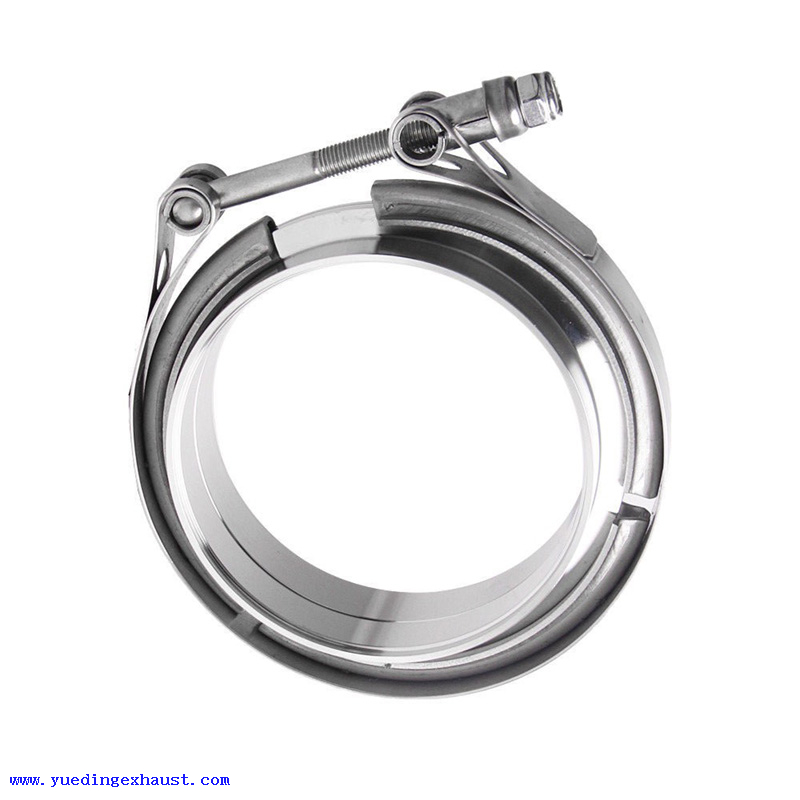 1.75" V-BAND CLAMP + FLANGES COMPLETE STAINLESS STEEL EXHAUST TURBO 45mm