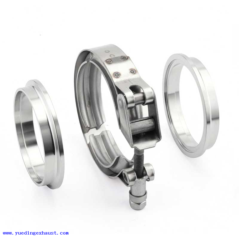3.5" V-band quick release universal clamp flange turbo downpipe stainless steel
