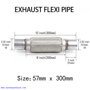 57mm x 300mm Exhaust Flexi Pipe Flex Joint Flexible Tube Repair