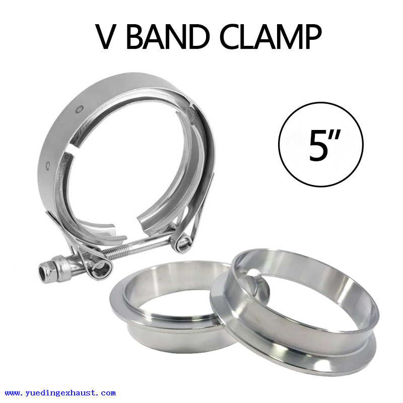 V Band Clamp Flange Assembly For 5" OD Exhaust Pipe