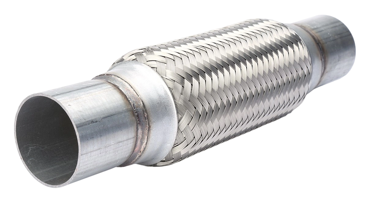 double braid stainless exhaust flex with nipple connector
