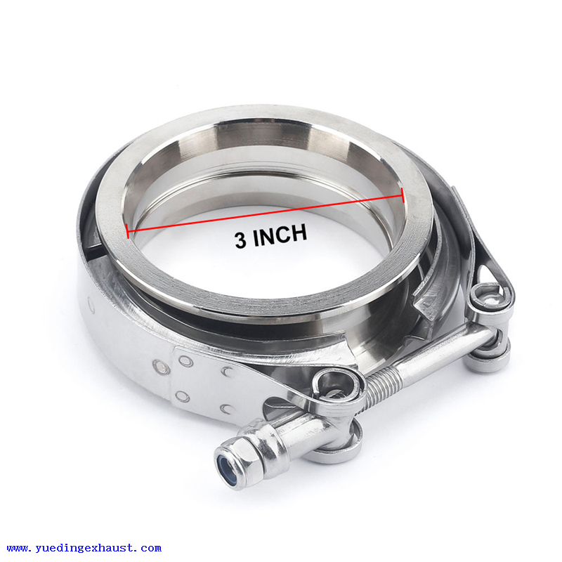 3 Inch V Band Clamp with Stainless Steel Flanges - Perfect for Turbo, Downpipes, Exhaust Systems - 3in SS Vband, V-Band Flange Kit